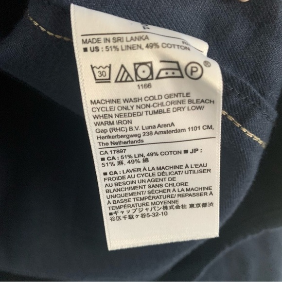 Banana REPUBLIC Heritage Expedition Utility Linen Cotton Blend Shirt Casual Navy - Picture 14 of 15